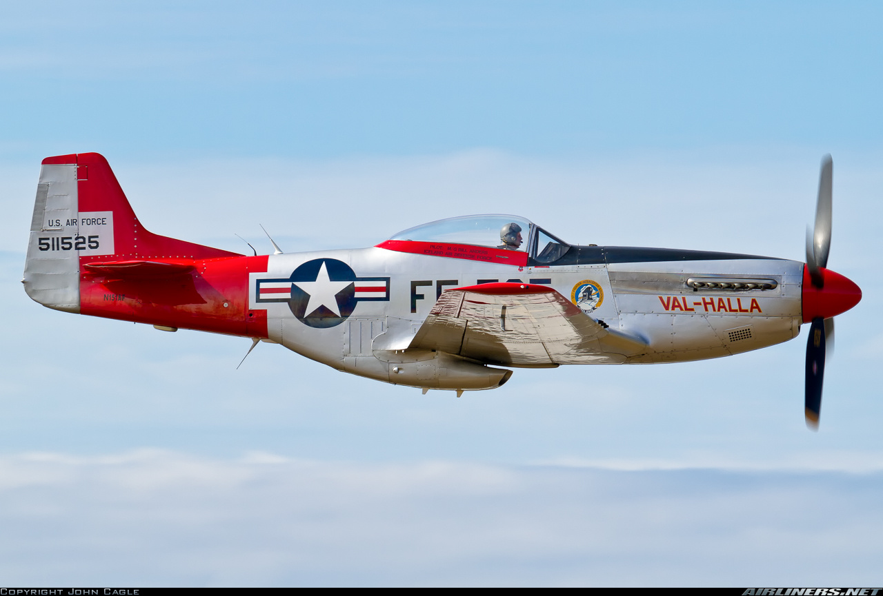 P-51 Mustang, single-seat, single-wing, single-engine, fighter